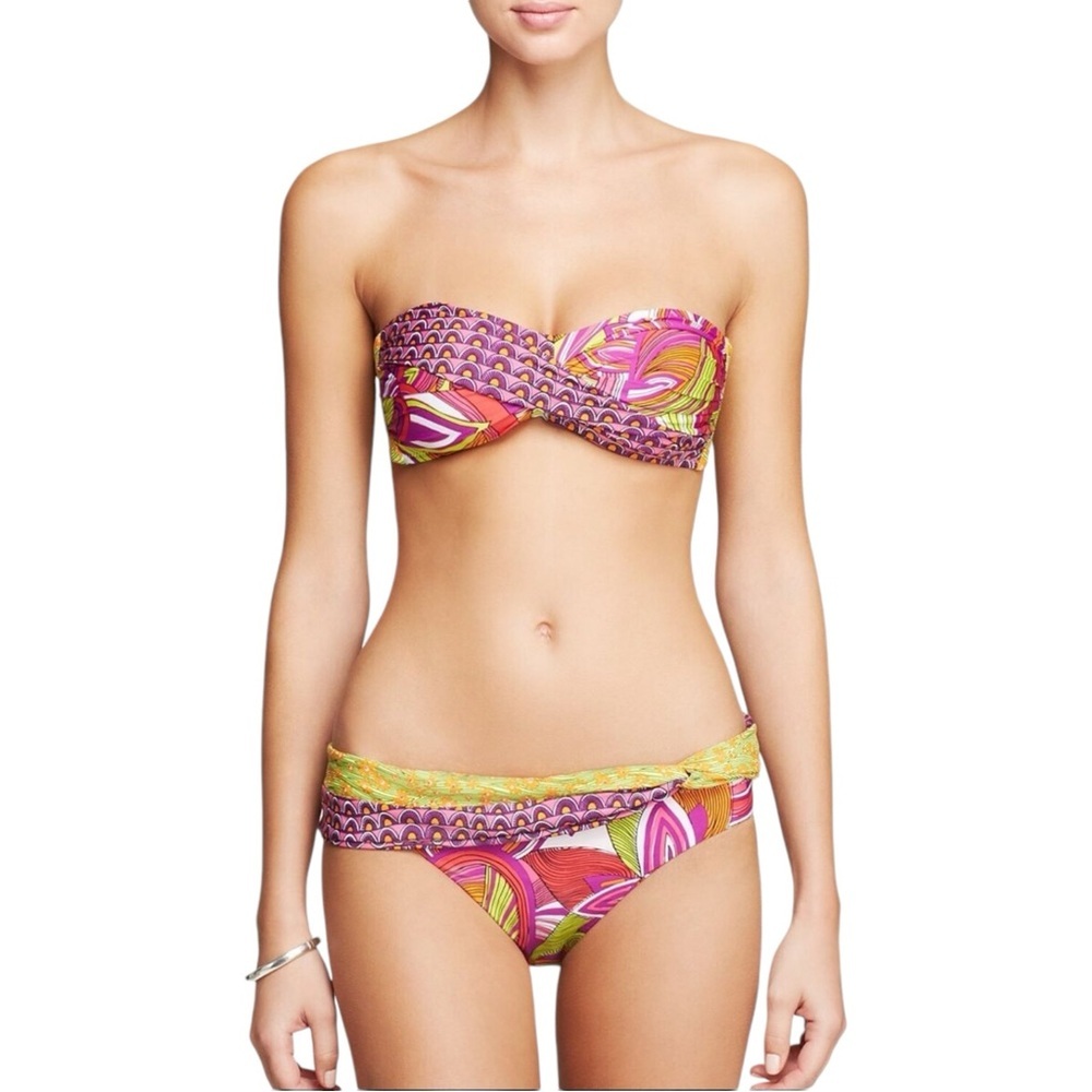 TRINA TURK Bikini Swimsuit Amazonia Twist/Shash Colorful Multi-print Size 8 - Picture 2 of 6